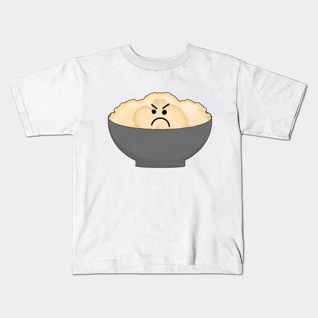 Angry Oatmeal Kids T-Shirt by CipherArt